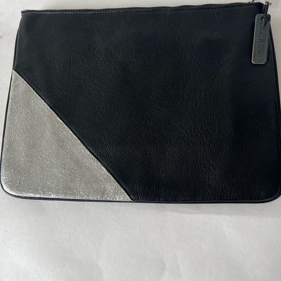 J Crew Black and Glittery Silver Clutch Bag - Picture 3 of 8